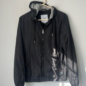 Pull & Bear Mens Black Windbreaker Jacket Size Small #